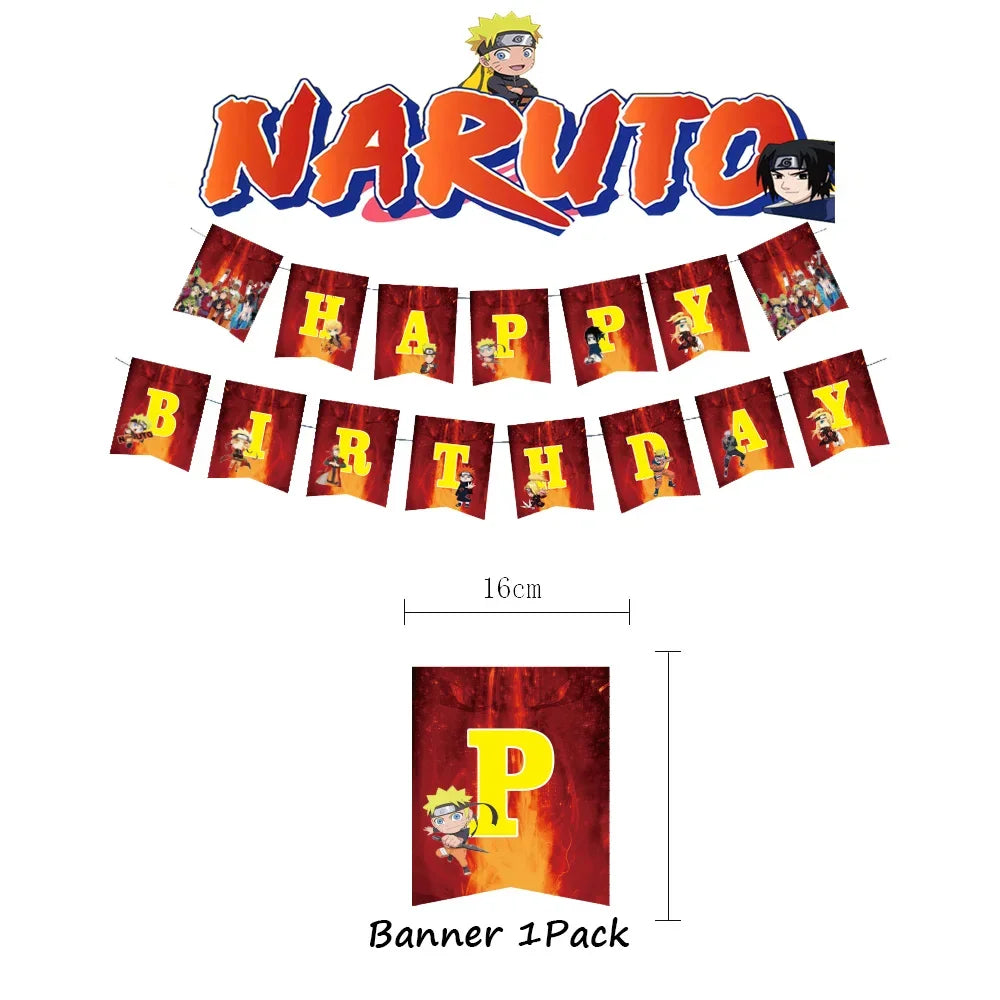 Bannière Anniversaire Naruto - Flammes du Kyûbi et Chibis