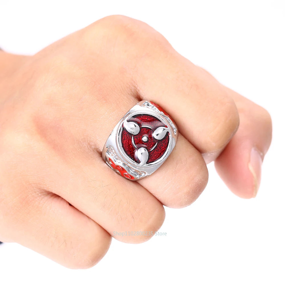 Bague Naruto - Nuage Akatsuki et Sharingan