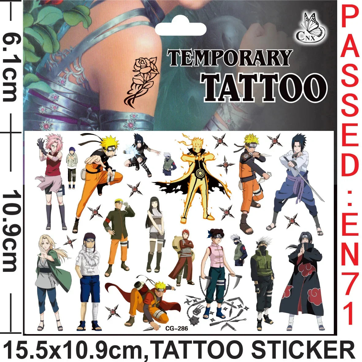 Tatouages Éphémères Naruto - Sakura, Itachi et Tsunade