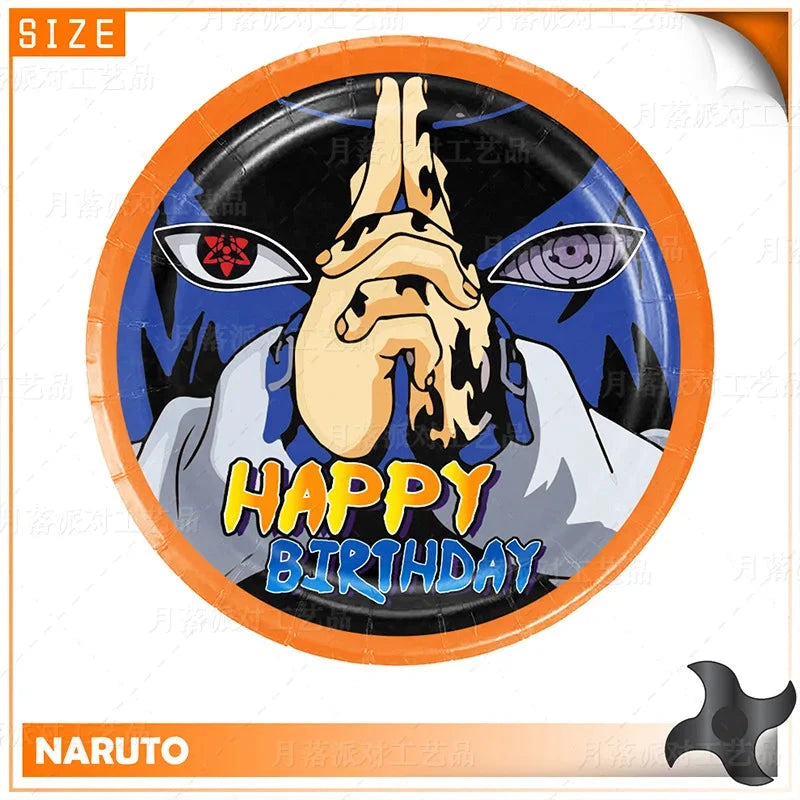 Assiette Jetable Fête d'Anniversaire Naruto - 23cm