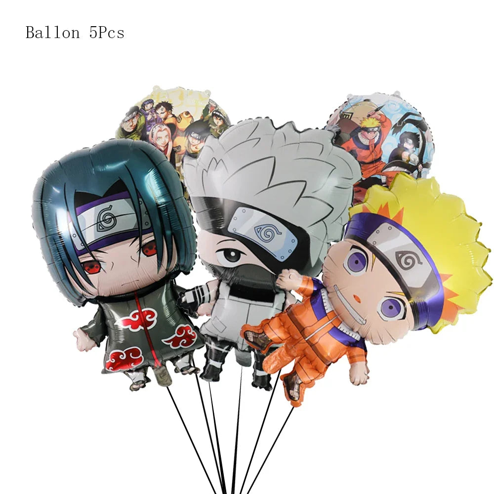Ballons Aluminium Naruto - Kakashi et Itachi, Lot de 5