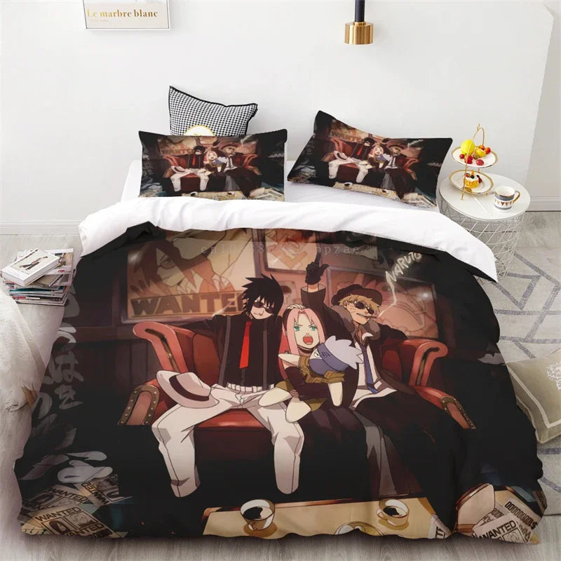 Housse de Couette Naruto Sasuke et Sakura Soirée Costumée