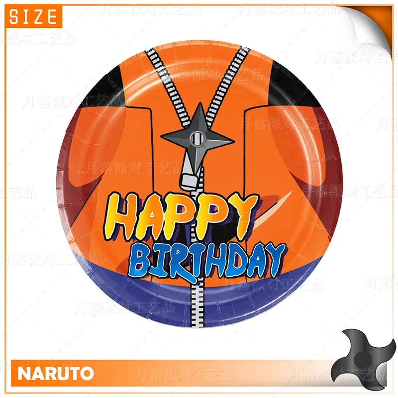 Assiette Jetable Fête d'Anniversaire Naruto - 18cm
