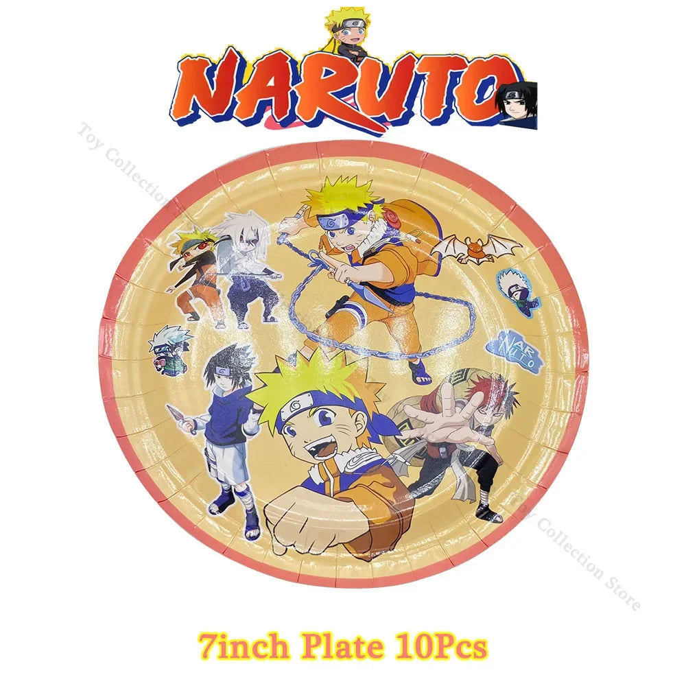 Assiettes Dessert Naruto - Lot de 10, 18 cm