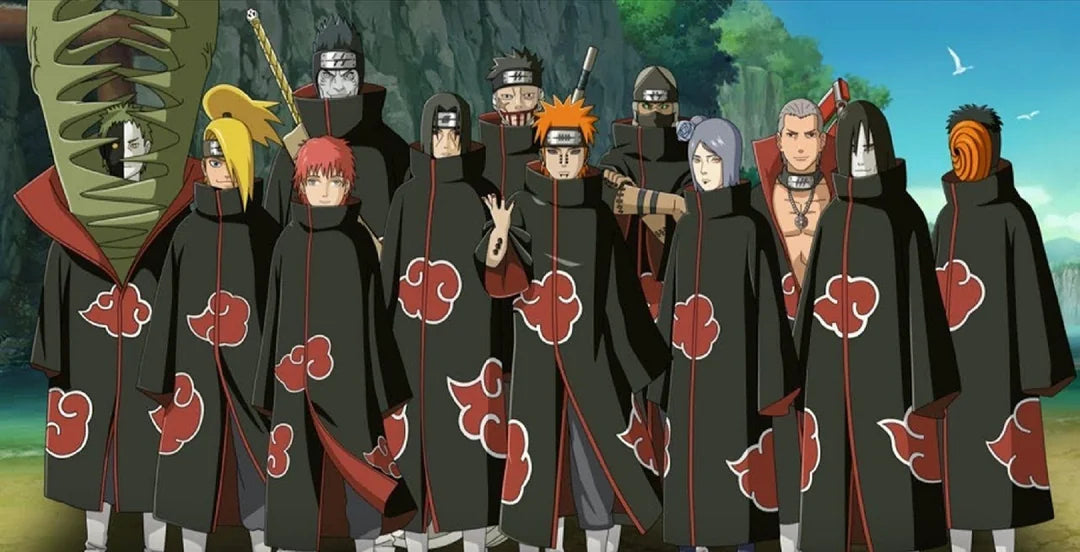 Akatsuki : manteau, bandeau barré et dix anneaux décodés