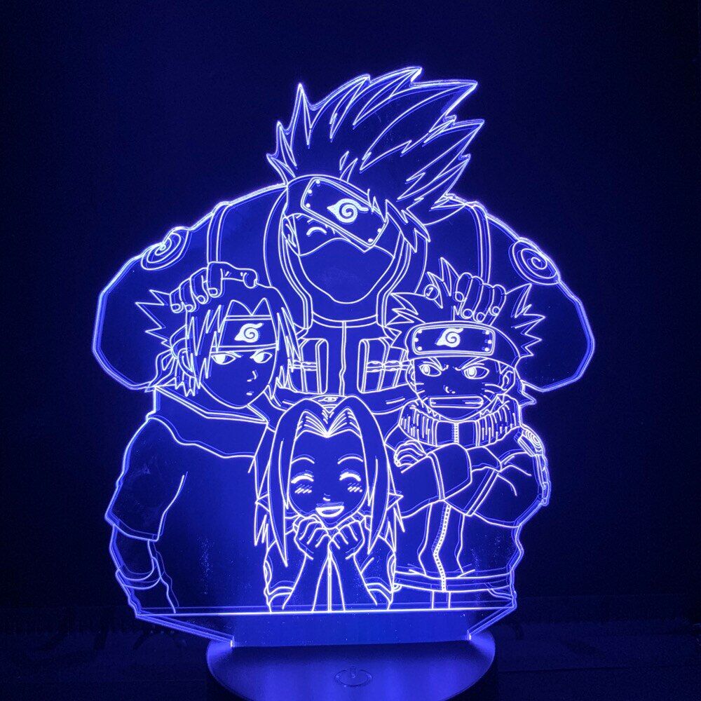 Lampe Equipe 7 : Naruto Sakura Sasuke et Kakashi