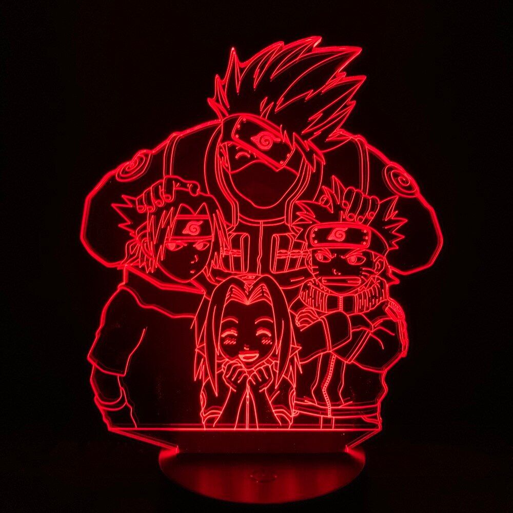 Lampe Equipe 7 : Naruto Sakura Sasuke et Kakashi