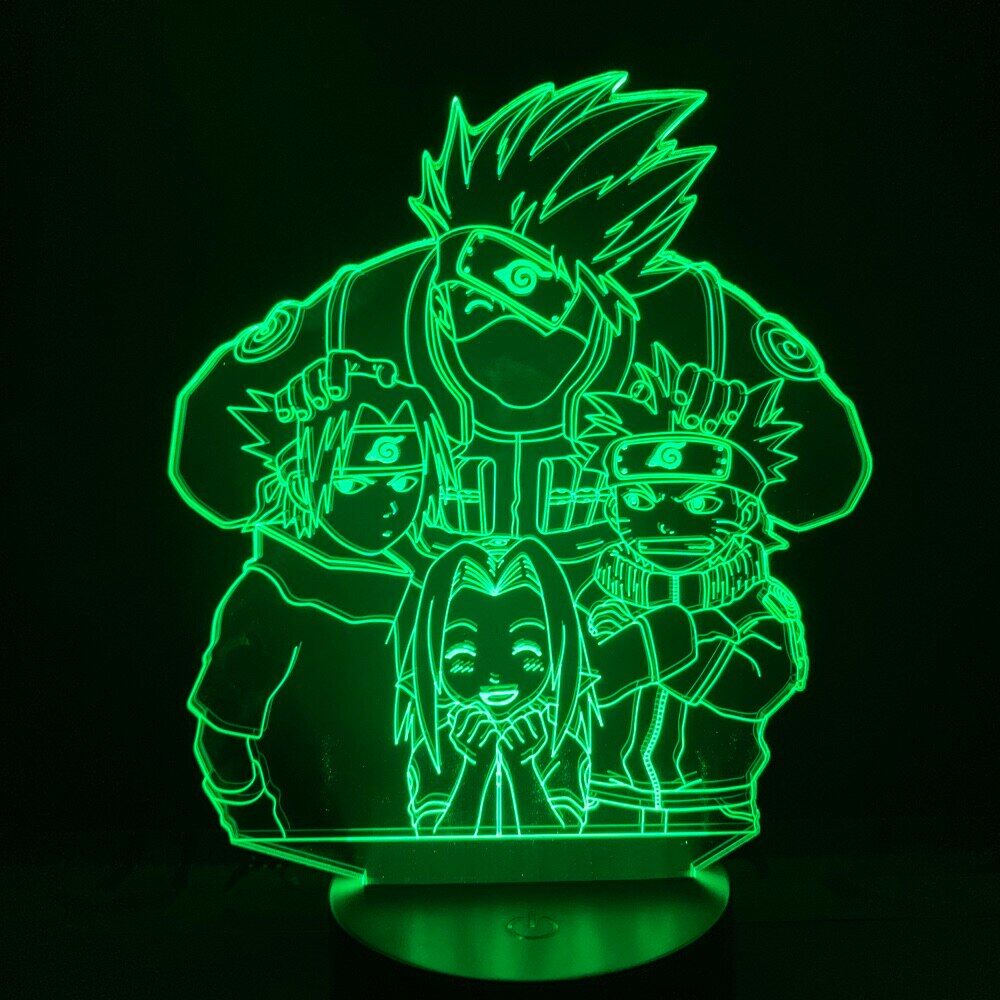 Lampe Equipe 7 : Naruto Sakura Sasuke et Kakashi