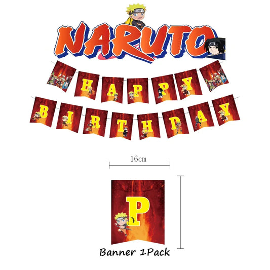 Bannière Anniversaire Naruto - Flammes du Kyûbi et Chibis