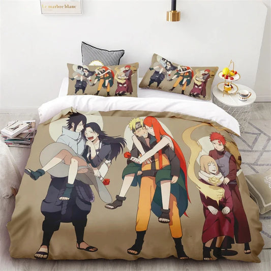 Housse de Couette Naruto Sasuke et Gaara Famille