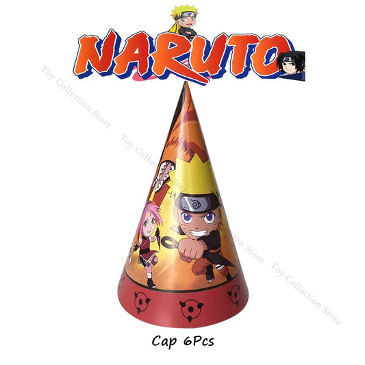 Chapeaux de Fête Naruto - Lot de 6 Cônes