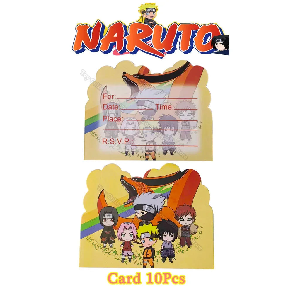 Cartes d'Invitation Naruto - Lot de 10