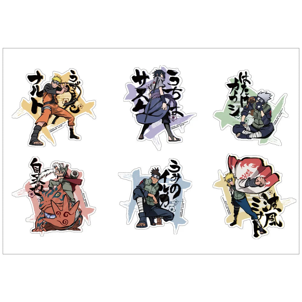 Stickers Naruto - Planche Encre, 6 Personnages