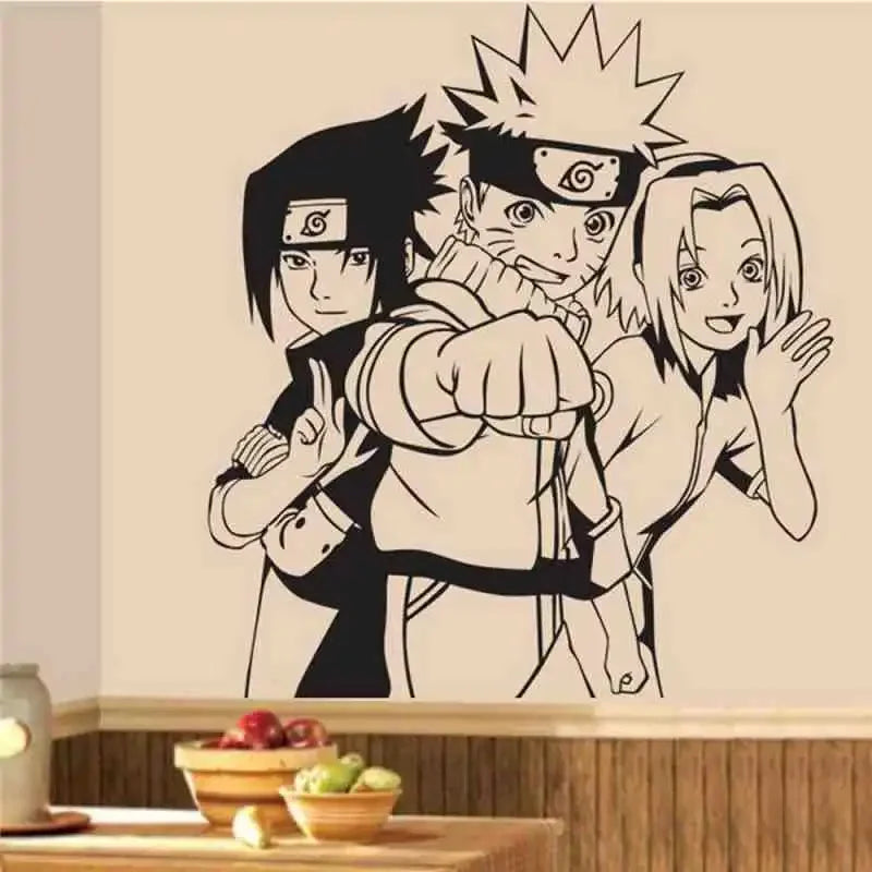 Sticker Mural Naruto Sasuke et Sakura - Equipe 7 43x47cm