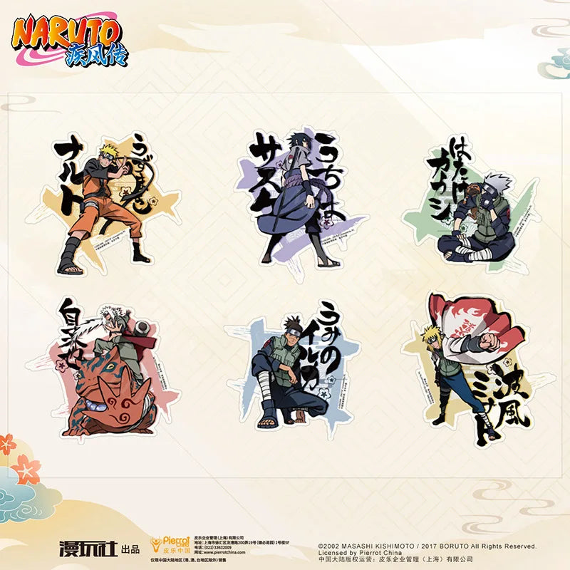 Stickers Naruto - Planche Encre, 6 Personnages