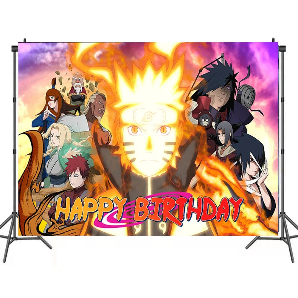 Toile de Fond Anniversaire Naruto - Mode Kyûbi et les Kage