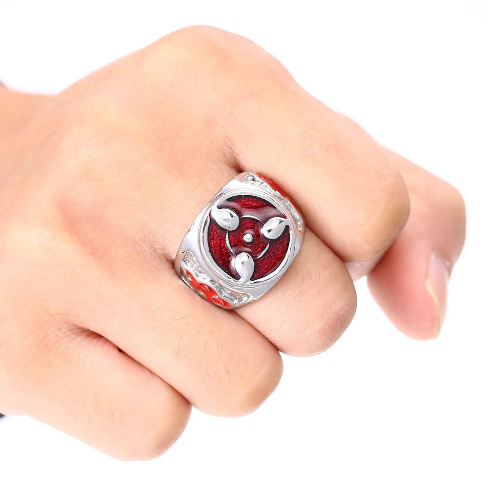 Bague Naruto - Nuage Akatsuki et Sharingan